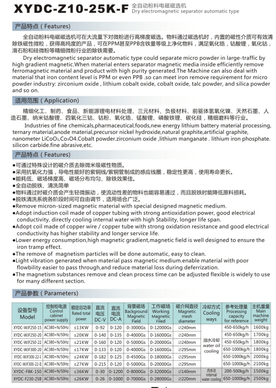 XYDC-Z10-25K-F全自動(dòng)粉料電磁磁選機(jī)(圖1)